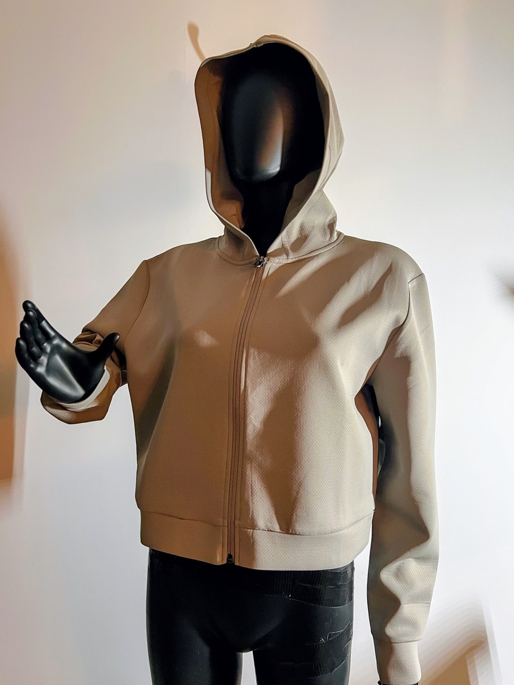Tuff Athletics Zip-Up Hooded Jacket in Taupe